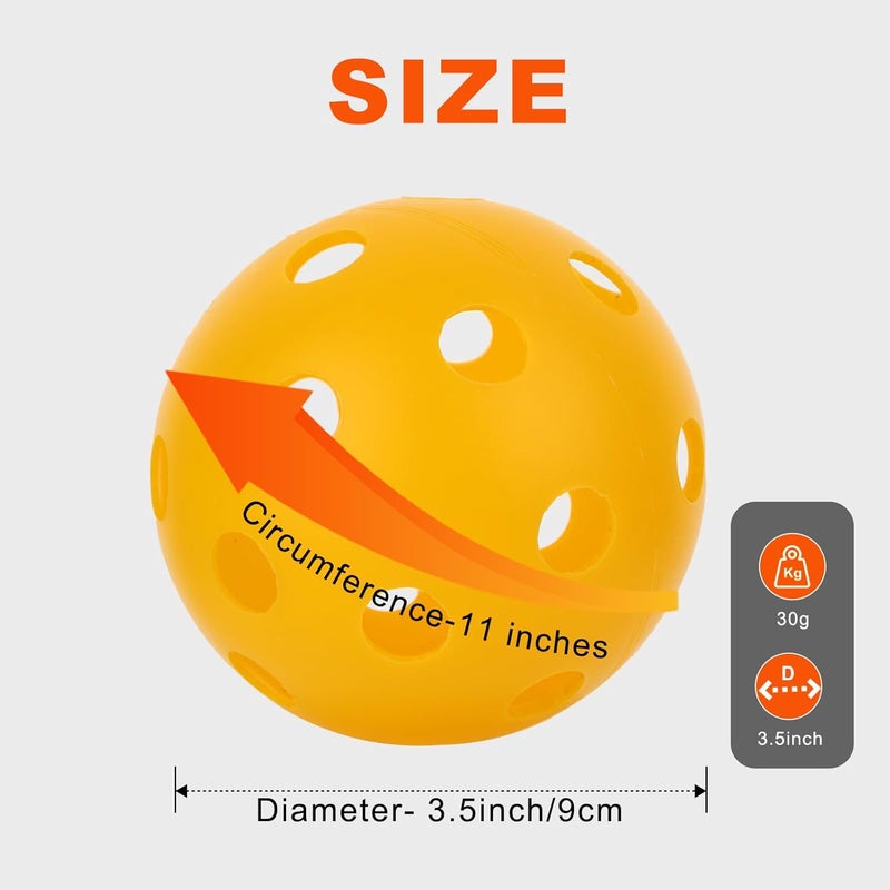 Urspasol Plastic Practice Softball 11 inch 6 Pack Oversized Baseball with Mesh Bag 26 Holes with Highly Bounce High Visibility for Batting Practice or Backyard Play Yellow - Image 2